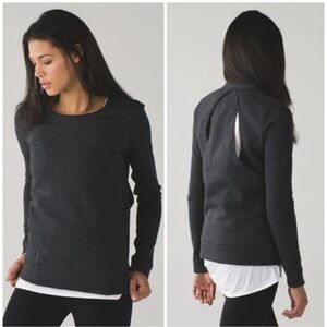 Lululemon &go Endeavor Long Sleeve Cotton Fleece Zip Pocket Crew Neck Top Soft 8
